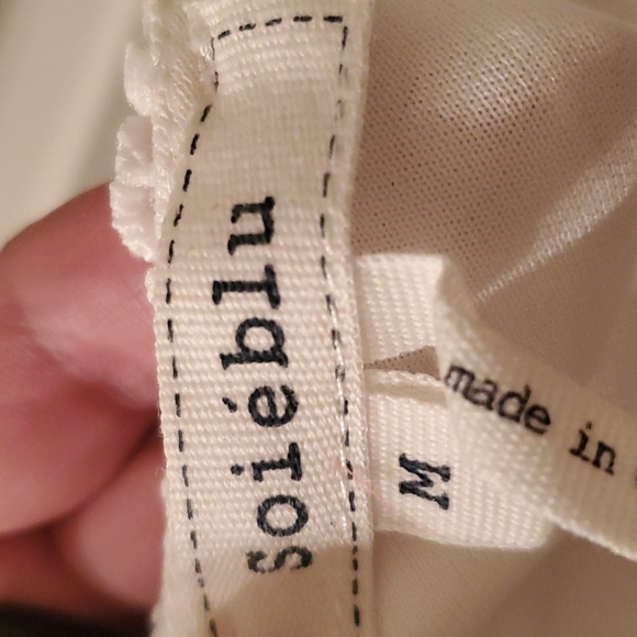 Lace top peekaboo Soieblu funky pants pattern jumpsuit worn 1x - Picture 5 of 5